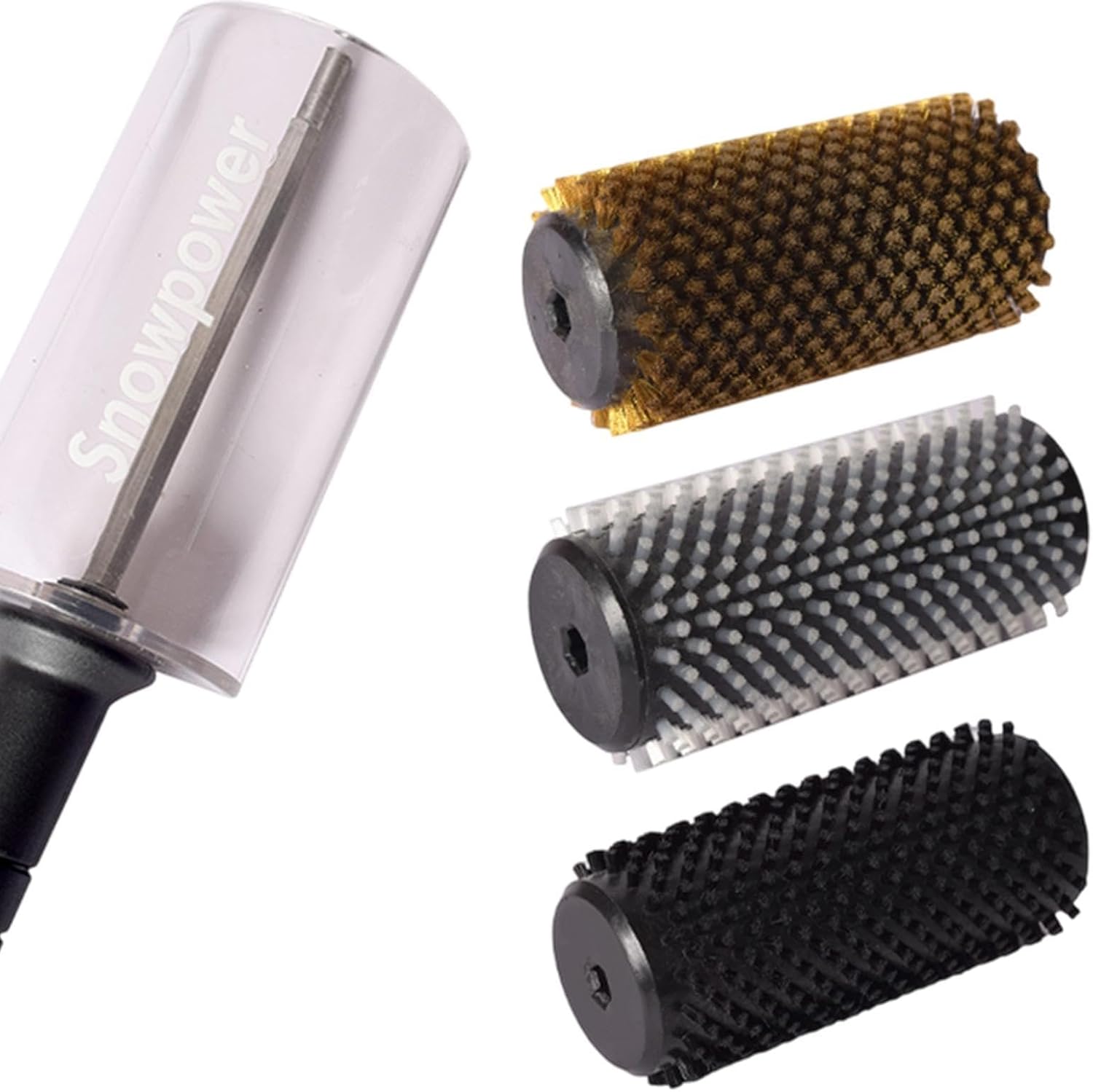 Kioware 3 個のスキー回転ブラシキット ハンドル付きワックスがけ